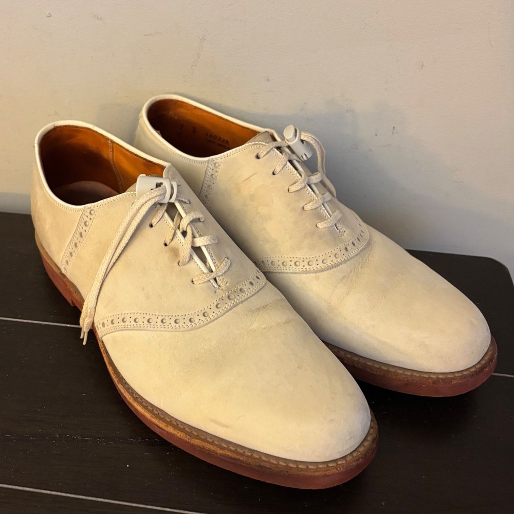 Cole Haan Traditionals | Mens 9 D | Cream Buck Oxford Shoes | Red Brick Sole